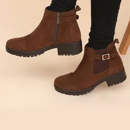 yoho Women Round Toe Block Heel Chelsea Boots-image-20
