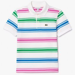 Lacoste Kids Striped Polo Collar Applique T-shirt-image-47