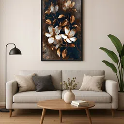 999Store Brown & Black Canvas Floral and Botanical Wall Paintings-image-42