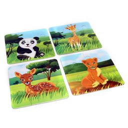 Veer Wild Animals Jigsaw Puzzle Set of 4 - Multicolour-0