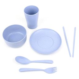 Wheat Straw Feeding Set Pack of 7 - Blue-27