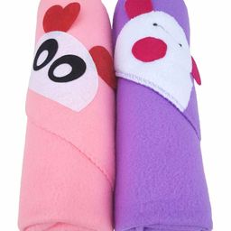 Brandonn Fleece Hooded Wrapper Animal Patch Pack of 2 - Pink Purple-image-46