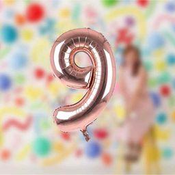Amfin 9 Number Foil Balloon - Golden-16