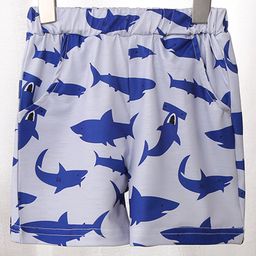 Kookie Kids Knee Length Shorts Shark Print - Grey-image-58