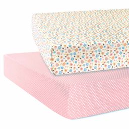 Abracadabra 100% Cotton Flat Sheets for Crib/Cot Ditsy Floral Print - Set of 2-21