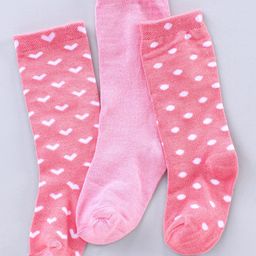 Honeyhap Premium Bamboo Nylon Spandex Below Knee Length Socks Pack of 3 - Pink-image-58