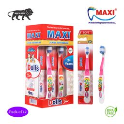 MAXI Dolls Junior Toothrushes Pack of 12- Multicolour-28