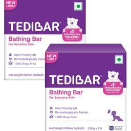 Tedibar Moisturising Baby Bathing Bar 100gx2 (Pack of 2) with Skin Friendly pH100% Soap Free Prevents Dryness & Rashes Dermatologically Tested - By Torrent Pharma-image-42