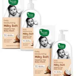 Mother Sparsh Milky Soft Daily Moisturizing Tear  Free Baby Head to Toe Wash-300 ml (Pack of 2)-image-3