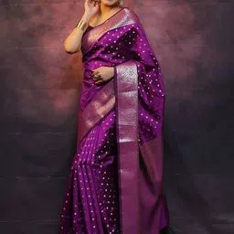SANJANA SILK Woven Design Zari Silk Blend Kanjeevaram Saree-image-14