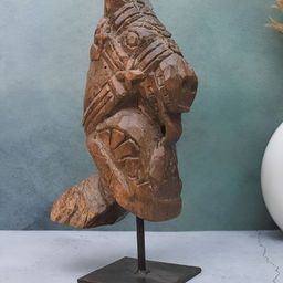 The Advitya Brown Wooden Horse Head On A Stand Curio Showpiece-image-66