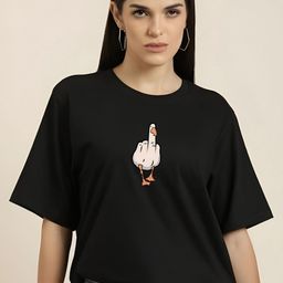 KAIDO Animal Printed Round Neck Drop-Shoulder Sleeves Cotton Oversized T-shirt-picture-10