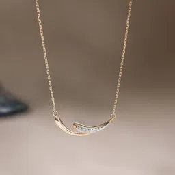 Mia by Tanishq 14KT Gold Subtle Grace Necklace Diamond-image-79