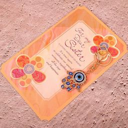 Amazing Evil Eye Keychain With Sister Greeting Card-image-27