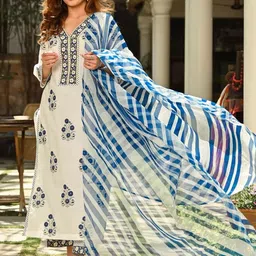 Anouk Rustic Women Ethnic Motifs Printed Regular Kurta with Trousers & With Dupatta-picture-10