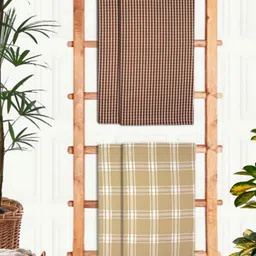 Aura Beige & Brown 4 Pieces Printed Cotton 210 GSM Premium Ultra Absorbent Bath Towels-image-52