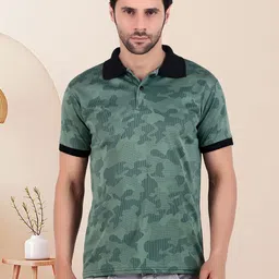 TQH Abstract Self Design Polo Collar Slim-fit T-shirt-picture-5
