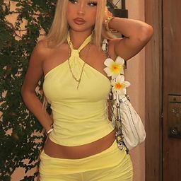 LULU & SKY Halter Neck Top & Shorts Co-Ords-image-22