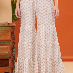TOP 30 Women Ethnic Motifs Printed Flared Ethnic Palazzos-image-36