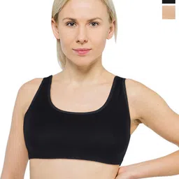 INDIROCKS Pack Of 2 Cotton Non Padded Non-Wired Full Coverge Sport Bra-45