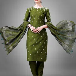 APNISHA Women Embroidered Regular Thread Work Kurta with Pyjamas & Dupatta-picture-14