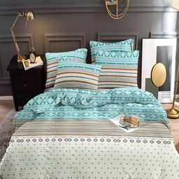 BREVARD Sea Green & White Printed Single Duvet Cover-picture-23