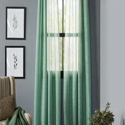 Deco Window Fluorescent Green 2 Pieces Sheer Window Curtains-image-63
