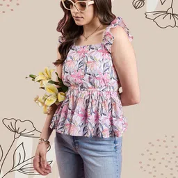 Deewa Women Floral Printed Square Neck Top-picture-47