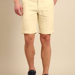 Linen Club Men Slim Fit Linen Shorts-image-22