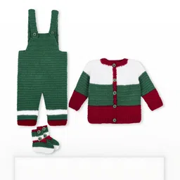 Muskan Red Self Design Pure Wool Clothing Set-image-21