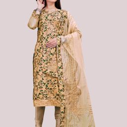 HERE&NOW Embellished Unstitched Dress Material-picture-15
