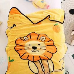 Butterthief Yellow & Green Cartoon Characters AC Room 210 GSM Single Bed Blanket-1