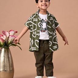 MoMaa Boys Comfort Opaque Printed Casual Shirt-86