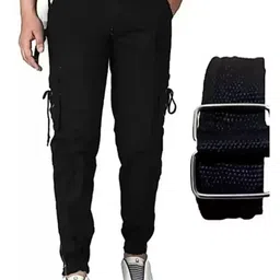 COMFITS Men Classic Straight Fit Cargos Trousers-picture-32