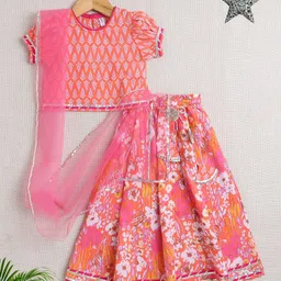 The Magic Wand Girls Printed Ready to Wear Lehenga & Blouse With Dupatta-picture-17