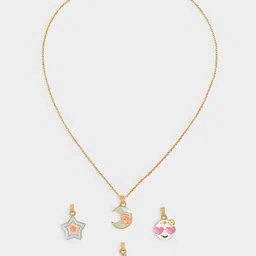 MiArcus Set Of 4 Enamelled Pendants With Chains-61