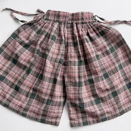 LULU & SKY Girls Checked Loose Fit High-Rise Technology Shorts-image-35