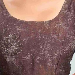 Styleveda Checked Pure Georgette Block Print Saree image 2