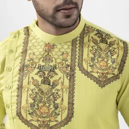 DEVOILER Men Ethnic Motifs Printed Regular Kurta with Pyjamas image 2