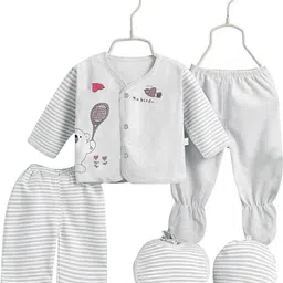 BABY LOOKS Kids-Unisex Grey Wool Blend Clothing Set-image-50