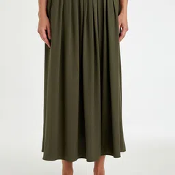 DeFacto Women A-Line Straight Maxi Skirt-image-64