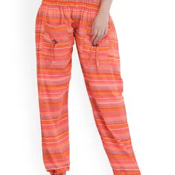 Exotic India Women Pure Cotton Woven Yoga Trousers With Front Pockets-image-26
