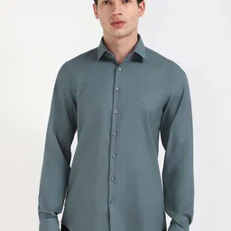 Calvin Klein Jeans Men Slim Fit Spread Collar Textured Cotton Casual Shirt-image-87