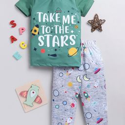Here&Now X Game Begins Boys Typography Printed T-shirt with Pyjamas-picture-14