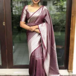 Munir Zari Silk Blend Banarasi Saree-image-77
