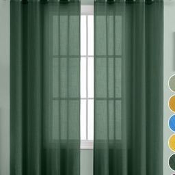THE LINEN COMPANY Sea Green Set of 2 Sheer Door Curtain-image-57