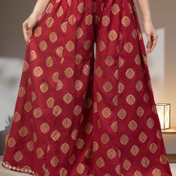 FAMBEE Women Floral Printed Flared Palazzos-image-27