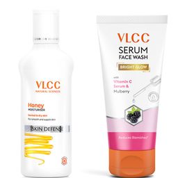VLCC Set of Skin Defense Honey Moisturizer & Bright Glow Serum Face Wash - 100 ml each-88