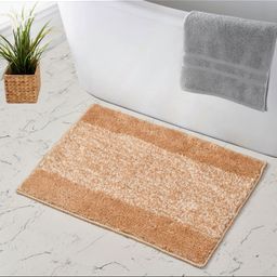 MAA HOME CONCEPT Beige & White Textured Microfiber Anti Skid 1600 GSMBathMat-image-59
