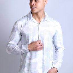 Parcel Yard Men Standard Printed Cuban Collar Slim Fit Wrinkle Free Cotton Casual Shirt-image-11